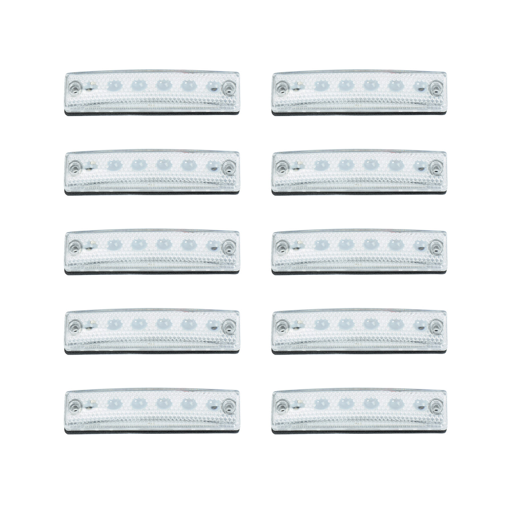 Габарит - білий - 100х10мм - 12/24V Led 6 діодів - 201306/б (5шт/уп.)