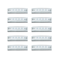 Габарит - білий - 100х10мм - 12/24V Led 6 діодів - 201306/б (5шт/уп.)