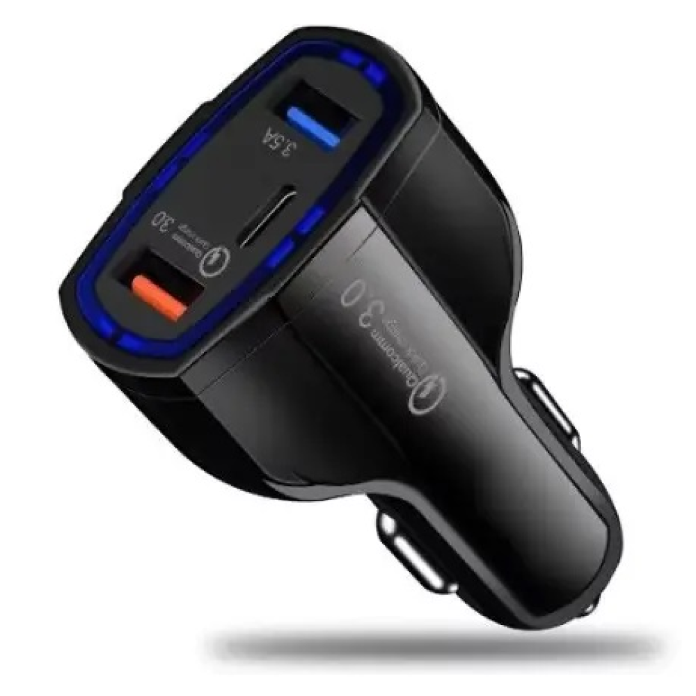 AЗП Sertec ST-1100 Type-C/2-USB Quick Charge 3.0 + кабель Micro usb