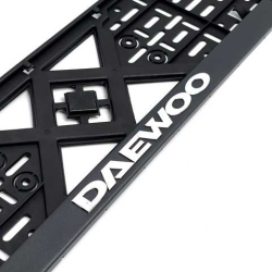 Рамка номера DAEWOO “защіпка“ 3D напис Хромований (Поліпроп./гнучкий морозостійкий)
