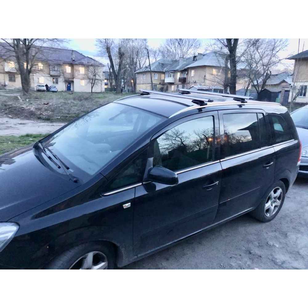 Багажник модельний Opel Zafira 04-11 у зборі з алюмінію аеро. поперечками на рейлінг “Кенгуру“