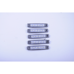 Габарит - білий - 100х20мм - 12/24V Led 6 діодів - “Thoc Auto“ ТН-610 (5шт/уп.)