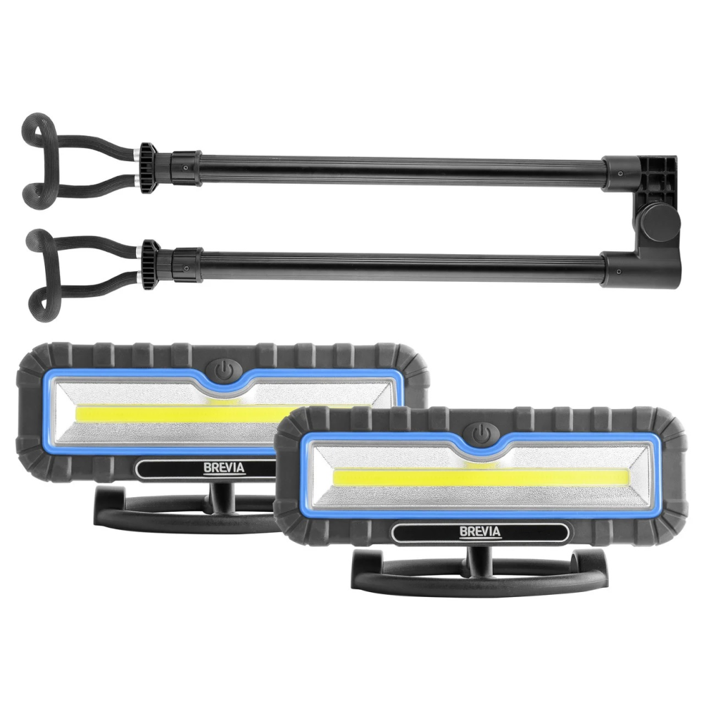 Переноска інспекційна Профі 2x10W COB/1000 lm, АКБ-2x4000Ah, кроншт.телеск 120-190см/ Brevia №11520
