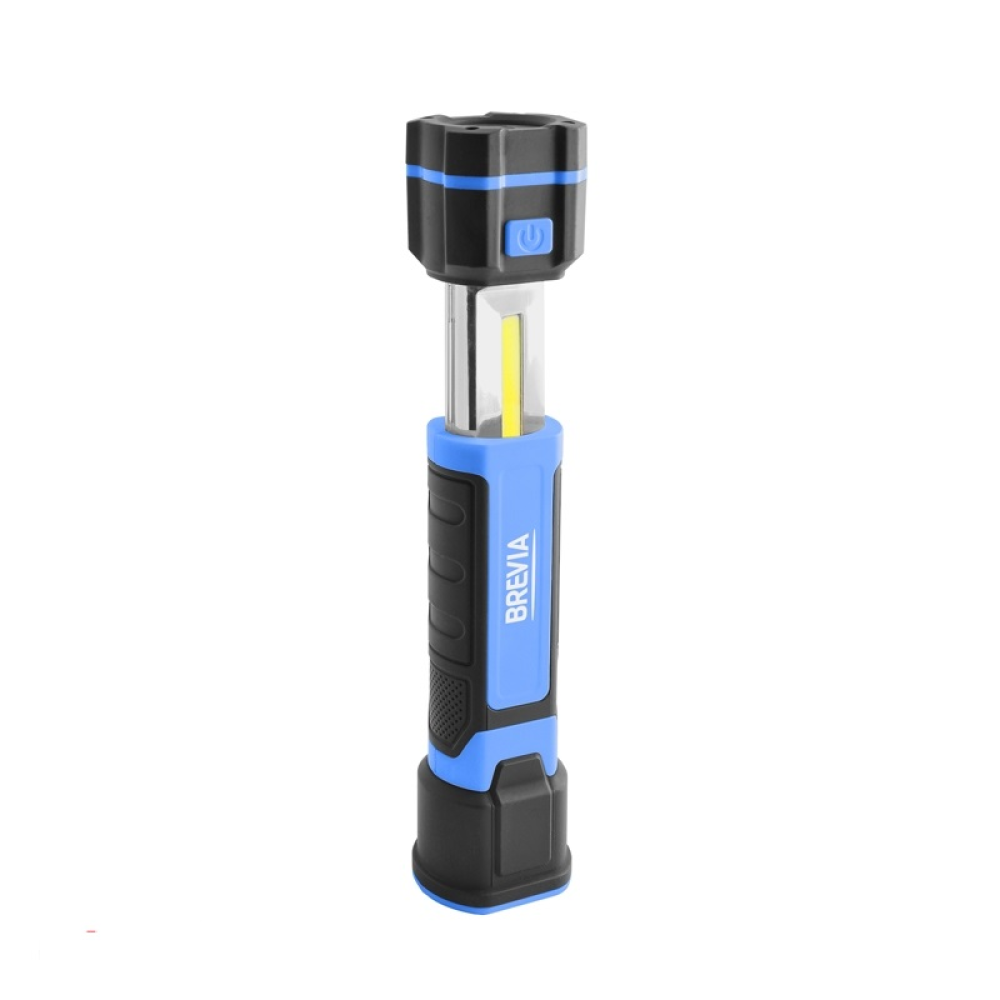 Переноска діодна 3W COB/300 lm +1W L=220-330/2000mAh/microUSB/Brevia Led 11340/телескоп,магніт,гачок