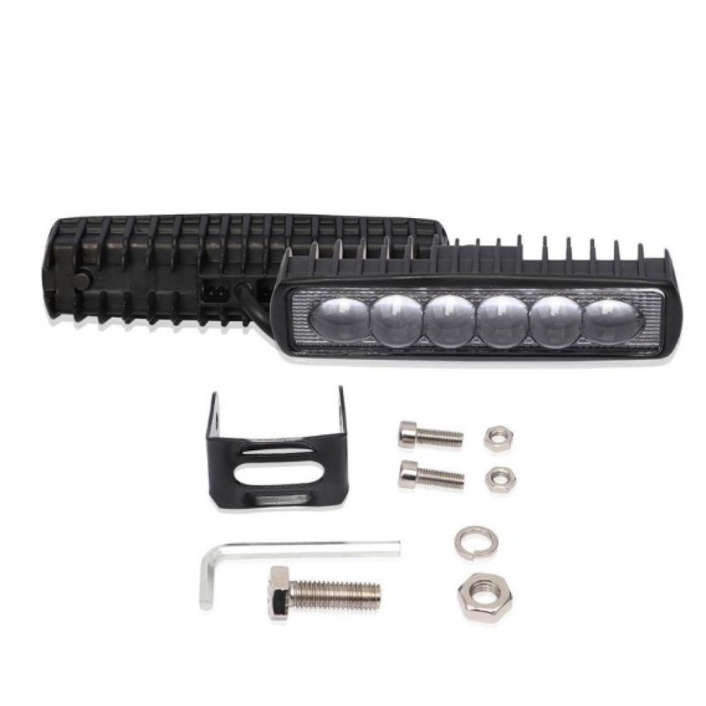 Фара-LED Прямокутник 18W 150*45*50mm (3W*6) 10-30V Дальнє/Spot ЛІНЗА (JR-6D-18W/S)