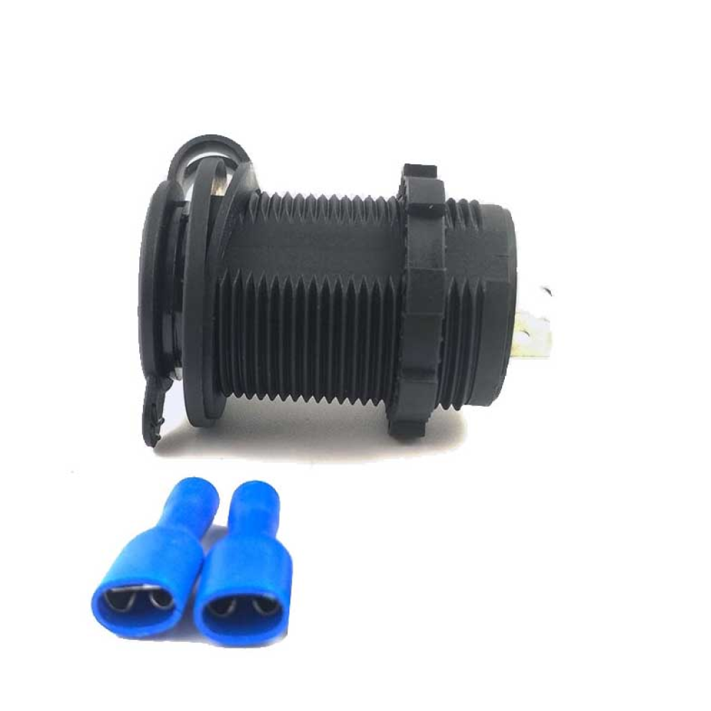Гніздо під 1 USB+ Вольтметр DC 12-24V/5V підсвічування з різьбою P10 GREEN QC 3.0 (вимикач)