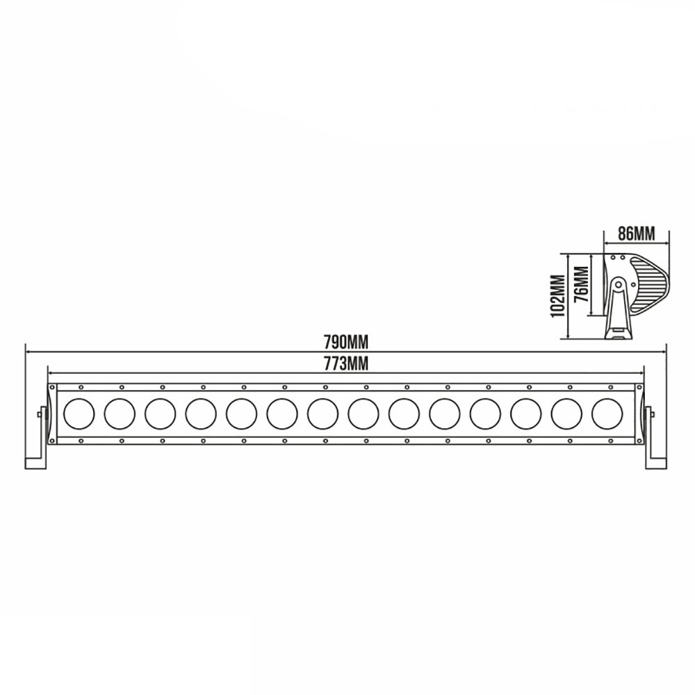 Фара-LED Балка 773 * 76 * 86mm 140W (10W * 14) 10-30V COMBO “BELAUTO“ (BOL1410C) (1шт) IP69