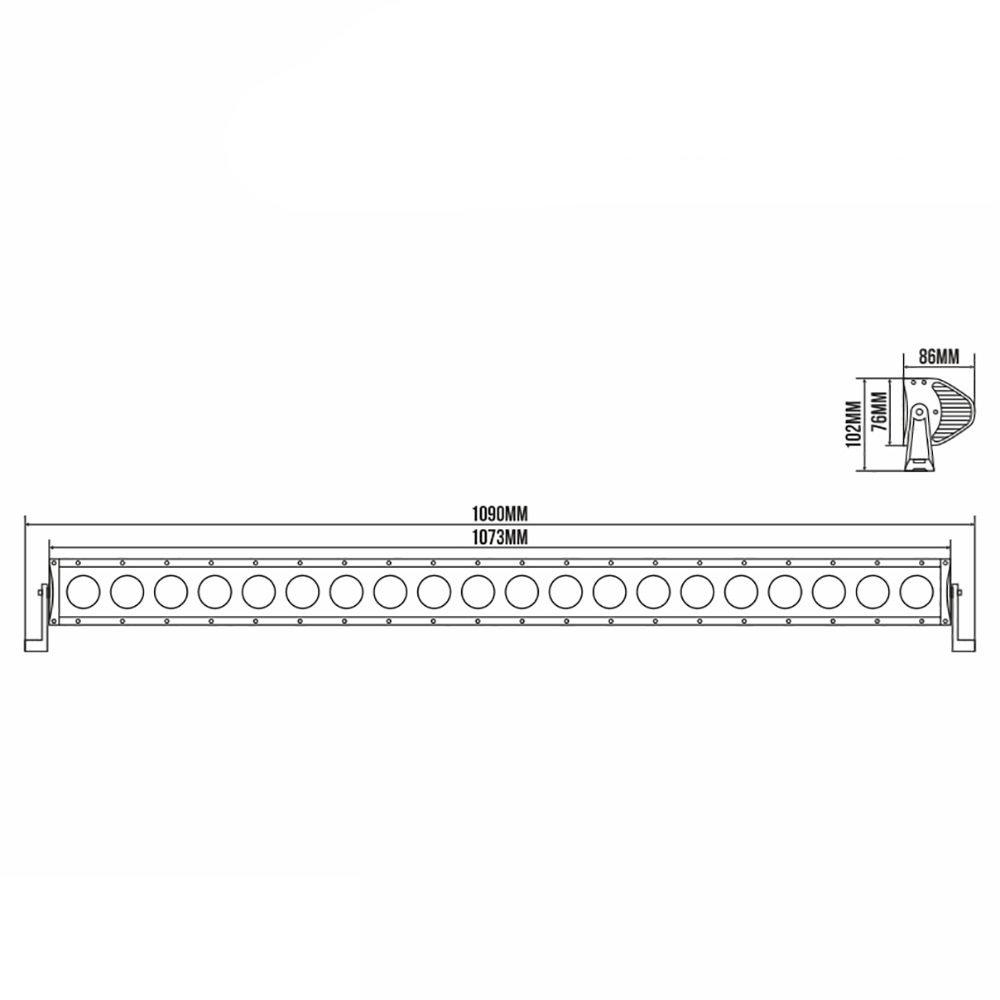 Фара-LED Балка 1073*86*76mm 200W (10W*20) 10-30V Ближнє/Flood “BELAUTO“ (BOL2010F) (1шт) IP69