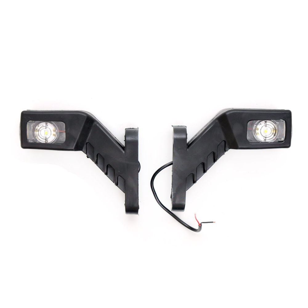 Габарит “ріжки“ косий 13см 12/24v червоний+білий+жовтий 1+1+2LED “MRT“ Л-081 (2шт) Блістер