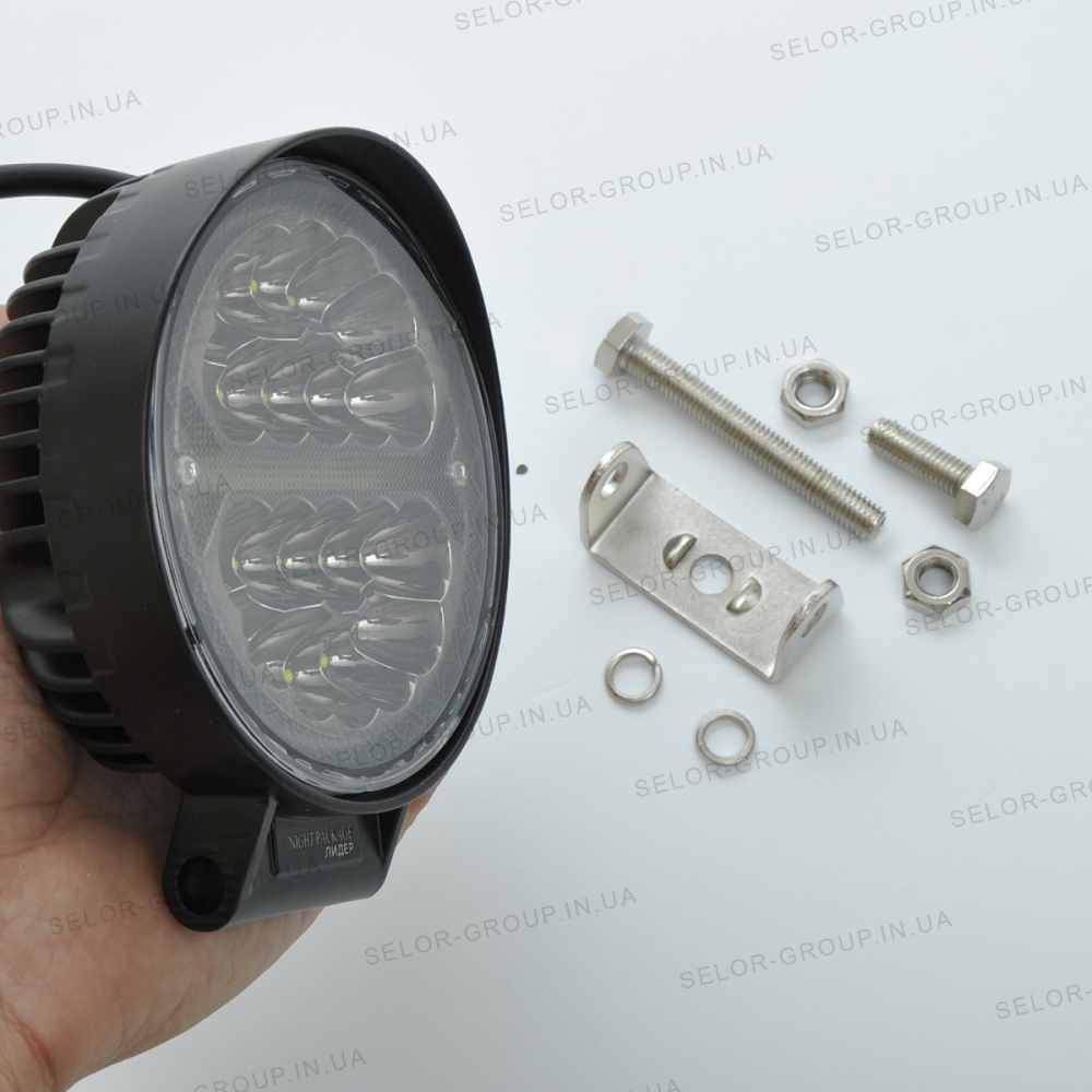 Фара-LED Круг 60W 110 * 45mm (3W * 20) 10-30V Дальнє / SPOT Cree + ДХО + відбивач Чорний (1-60W) (1ш