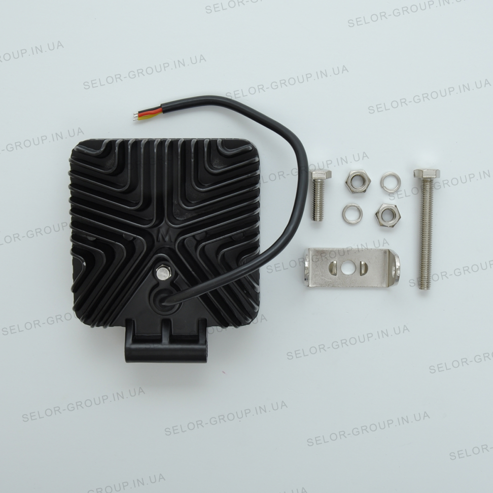 Фара-LED Квадрат 66W 110*110*45mm (3W*22) 10-30V Дальнє/SPOT Cree+ДХО+Ожитель Чорний(1-66W) (1шт)