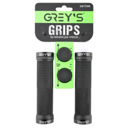 Грипси керма 130мм чорні гум. покриття/двосторонній замок для фікс. Greys Grips №GR17500 (2шт.)