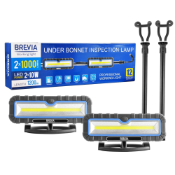 Переноска інспекційна Профі 2x10W COB/1000 lm, АКБ-2x4000Ah, кроншт.телеск 120-190см/ Brevia №11520