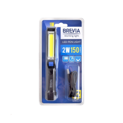 Переноска діодна 2W COB/150 lm +1W L=165 D=25/900mAh/microUSB Brevia Led Pen Light 11220//магніт
