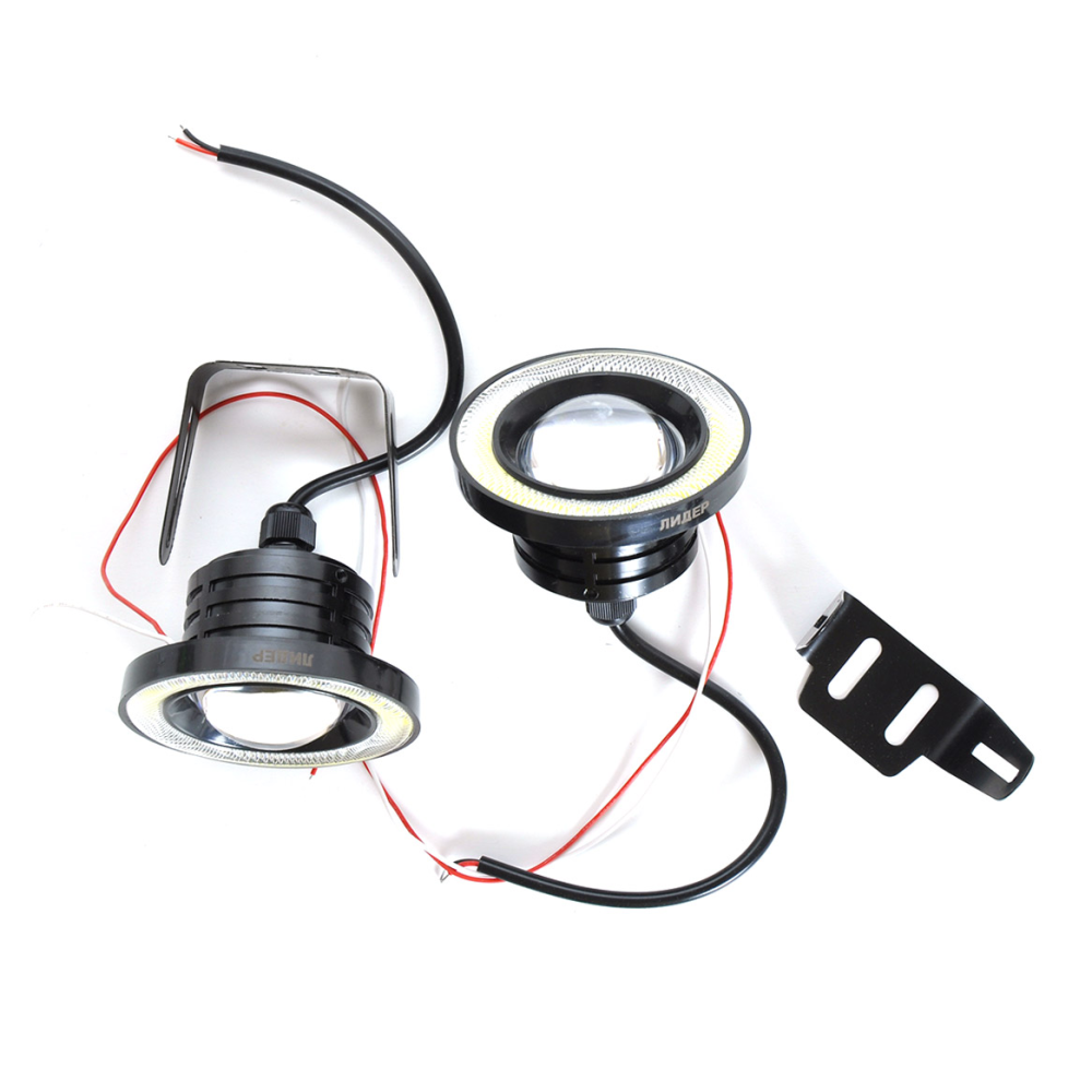Протитуманні LED Фари Лінза з ДХО D=76мм 12V/2*2,5W 7000K/COB (2шт) (XL-666)