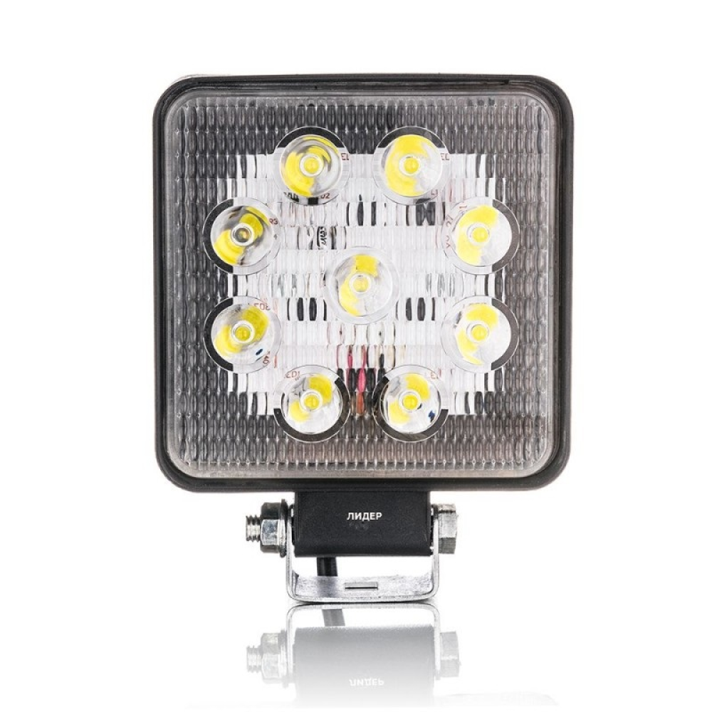 Фара-LED Квадрат 27W 105*126*20mm (3W*9) 10-30V Дальнє/Spot (002 B 27W) (1шт) - плоский 3375