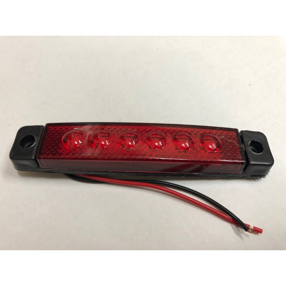 Габарит - червоний - 100х10мм - 12/24V Led 6 діодів - 201306/к (10шт/уп.)