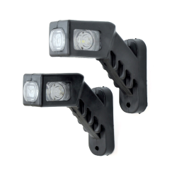 Габарит “ріжки“ косий 13см 12/24v червоний+білий+жовтий 1+1+2LED “MRT“ Л-081 (2шт) Блістер
