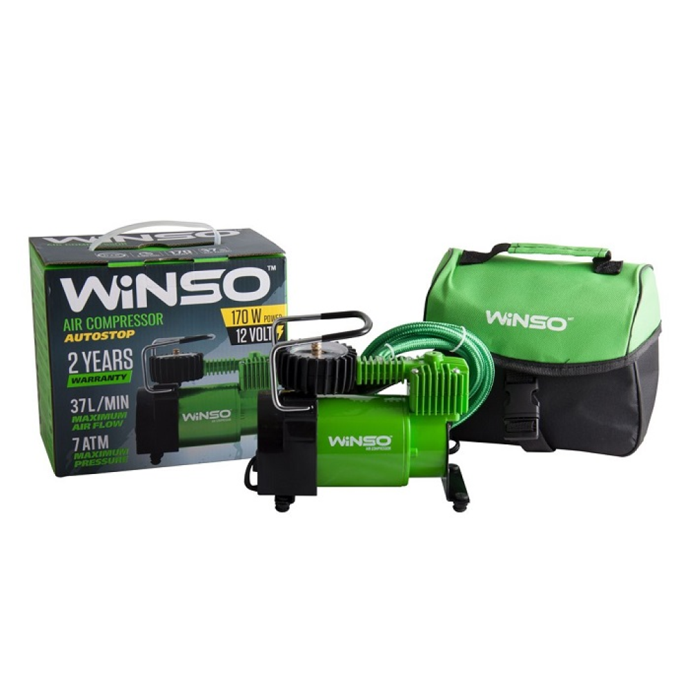 Компресор - Автостоп - “Winso“ 124000 - 12v - 170вт - 37л - 7атм - 14А (8шт/ящ)
