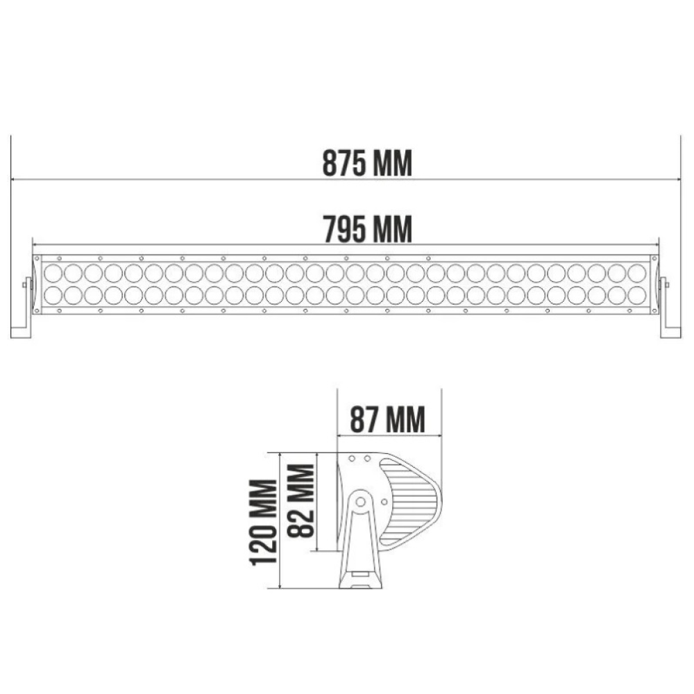 Фара-LED Балка 1050*90*78mm 240W (3W*80) 10-30V Ближнє/Flood “BELAUTO“ (BOL8003 Flood) (1шт)