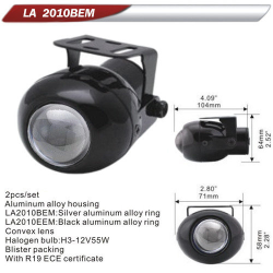 Додаткові фари - LA 2110 55W 2010 BEM W Лінзовані, чорний корпус (10х7х5см)