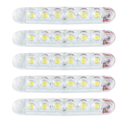 Габарит - білий - 100х10мм - 12/24V Led 6 діодів Лінза - МРТ-23 (5шт)