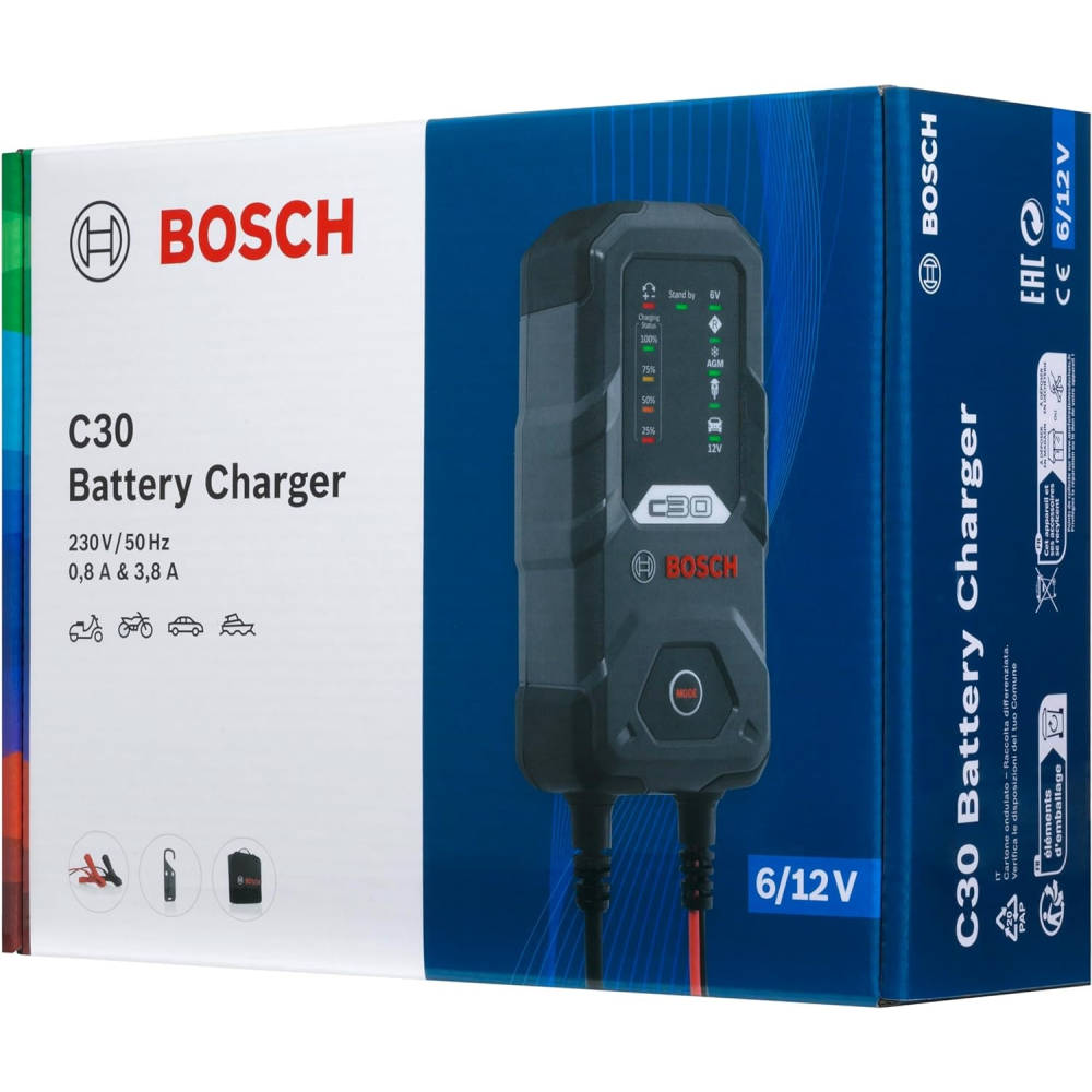 Зарядний пристрій для акумуляторів Bosch C30 6/12V 3.8A (0189911030)