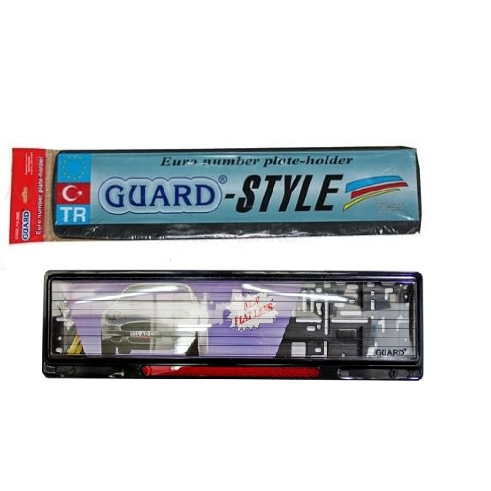 Рамка номера зі склом (червоний катафот) GUARD-Style SAK 45 (Туреччина)