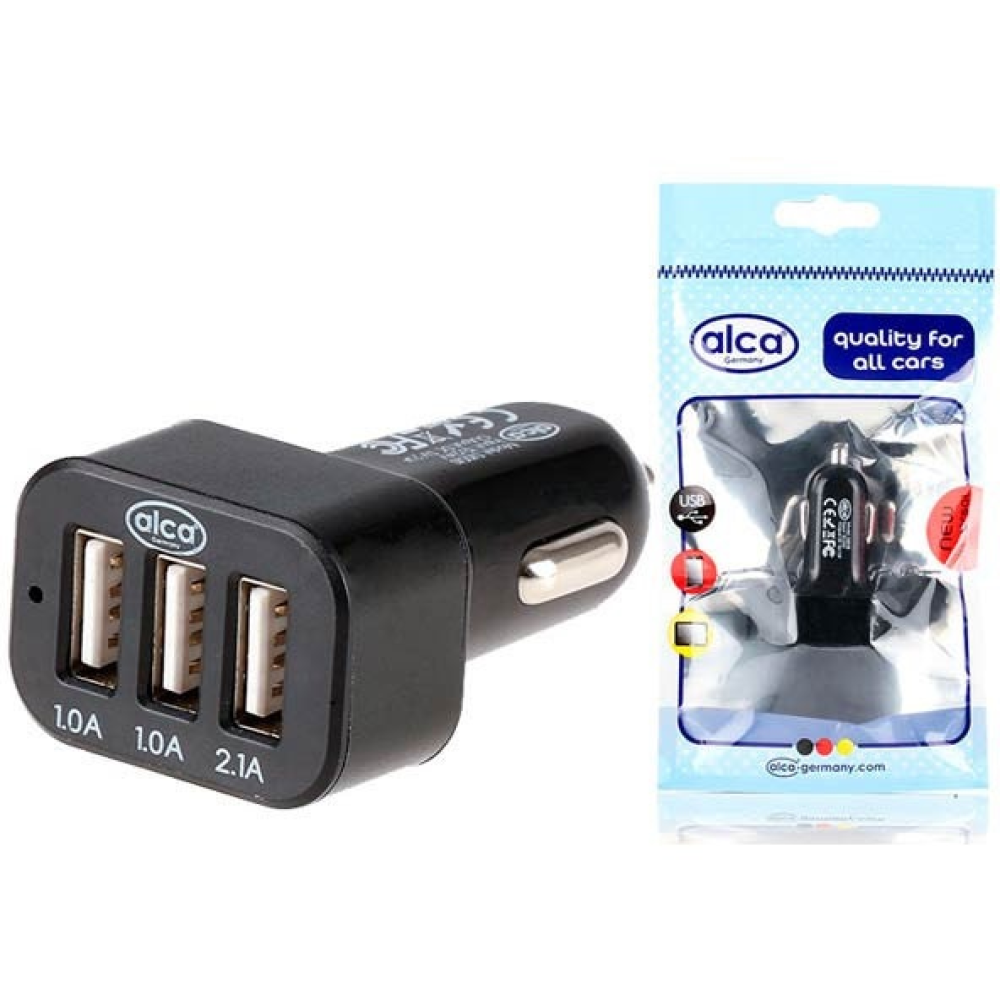 АЗП 12/24V 3USB (2100mA) 12/24V коротка 510510 ALCA