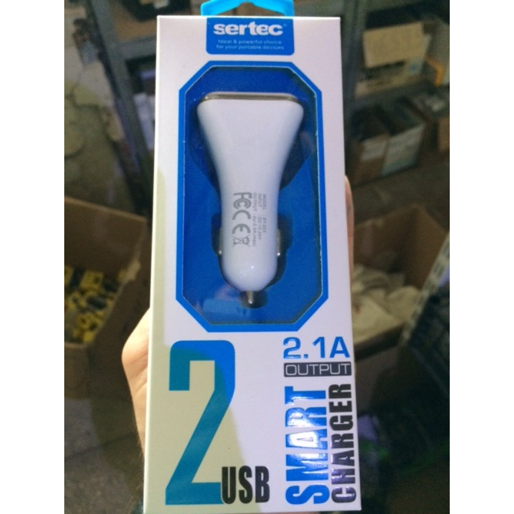 AЗП 12/24V 2USB (QC3.0+3.1A) “Sertec“ ST-223 коротка