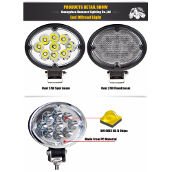 Фара-LED Овал 27W 147*150*73мм (3W*9) 10-30V Дальнє/Spot (16-27W) (1шт) 2701