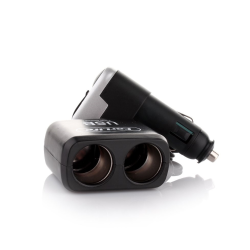 Прикурювач-двійник з подовжувачем/USB “Carlife“CS303“ (USB-1000mA)
