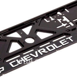 Рамка номера CHEVROLET “защіпка“ 3D напис Хромований (Поліпроп./гнучкий морозостійкий)